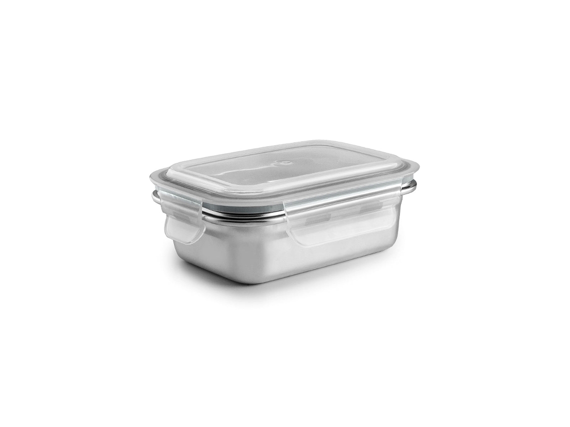 Ibili Keepklin - Recipiente Rectangular De 0.4l En Acero Inoxidable Apto Microondas