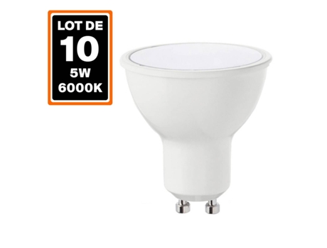 10 Bombillas GU10 5W eq. 40W Blanco frio 6000K EUROPALAMP
