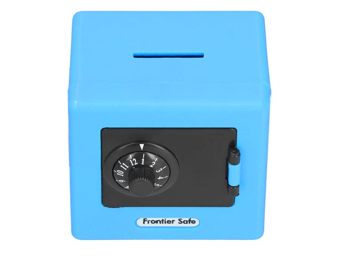 Caixa De Economia Para Crianças Safe Box Com Código Mini Caixa De Dinheiro Azul