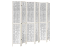 Biombo separador de ambientes, 6 paneles en madera de paulownia y ramas de sauce blanco Dec031058