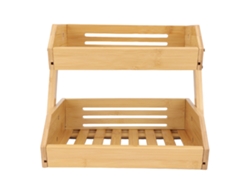 Cesta Grande De Bambú De 2 Niveles Para Frutas Y Verduras, Ideal Para Almacenar En La Cocina.