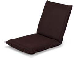 Silla Plegable de Suelo, Silla relax, Silla de Piso con Respaldo Ajustable de 6 Posiciones (Café) COSTWAY