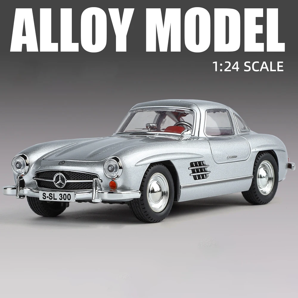 (plata) Coche De Juguete A Escala 1:24 De Aleación, Fabricado En Metal Fundido A Presión, Con Efectos De Sonido Y Luz.
