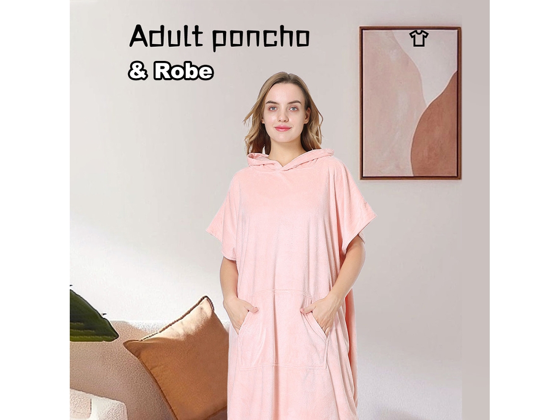 Toalla De Playa/traje De Baño Con Capucha De Forro Polar Suave Y De Secado Rápido Para Hombres Y Mujeres.