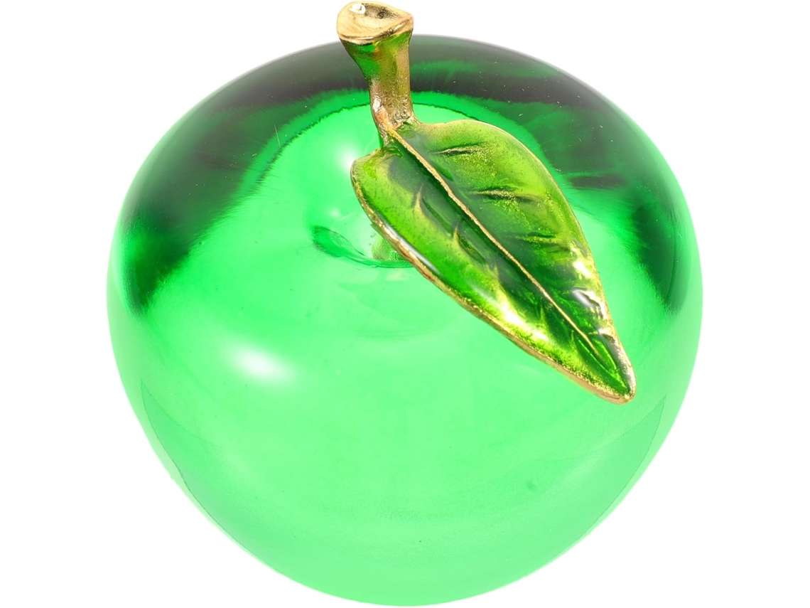 Adorno Manzana Cristal Verde Decoración Sencilla Elegante Hogar Estar Resistente Deformación Rotura Interiores