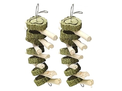 2 Piezas Juguetes De Masticar Para Mascotas, Molar Para Conejos Y Animales Pequeños Con Bambú Dulce Y Pasto Natural