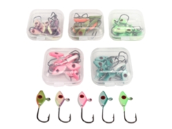 Kit De 50 Señuelos Para Pesca En Hielo Con Punta Afilada, Fabricados En Acero Al Carbono, Para Uso Invernal, Portátiles.
