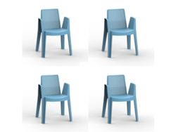 GARBAR PLAY Set 4 Silla Con Brazos Interior Exterior Azul retro