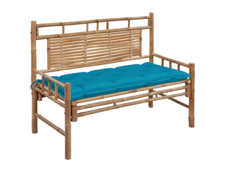 Banco de jardín con cojín bambú 120 cm MAISON EXCLUSIVE