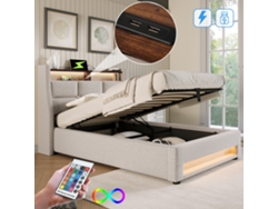 Cama De Lino De 90x200 Con Led Y Usb