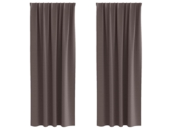 Maison Exclusive - Cortinas Opacas Con Anillas 2 Pcs Marrón Oscuro 245 X 140 Cm