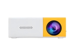 Proyector LED portátil, tamaño 20 x 60, distancia de proyección de 0,8 a 1,6 m, compatible con Fire TV, iPad y teléfonos móviles, batería externa para camping y viajes, amarillo, Uuzeit Shop