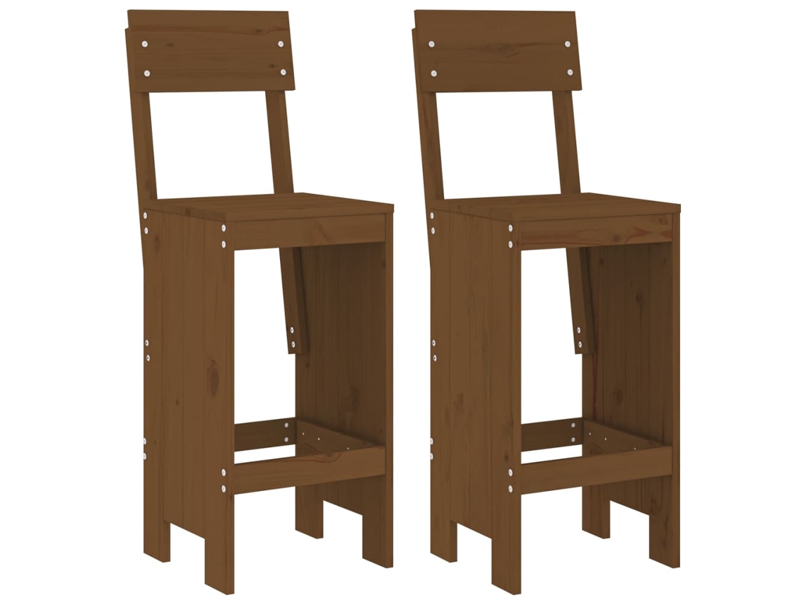 Maison Exclusive - Taburetes De Cocina 2 Uds Madera Pino Marrón 40x48,5x115,5 Cm
