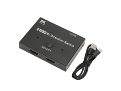 Interfaz Multimedia Hd, Conmutador Direccional 8k A 60 Hz, 4k A 120 Hz, 1 Entrada, 2 Salidas, Divisor Bidireccional