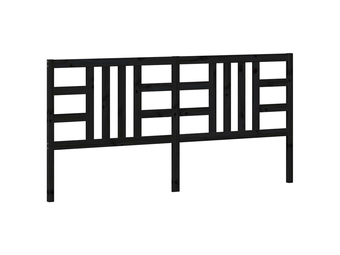 Cabecero de cama 206x4x100 cm Pino macizo Negro MAISON EXCLUSIVE