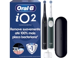 Cepillo de Dientes Eléctrico ORAL-B IO2 Duo (2 Unidades - Negro y Verde)