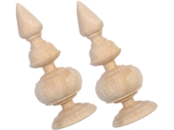 Pomos De Madera Natural Hechos A Mano, 2 Piezas, Para Barras De Cortina Y Barandillas De Escaleras.
