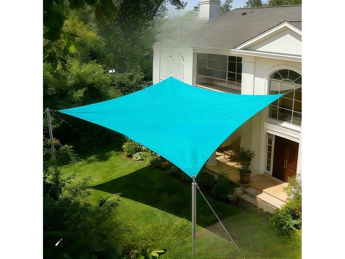 Sombrilla Rectangular De Tela Oxford Estilo Vela, 3x3 M, Azul, Digitallab