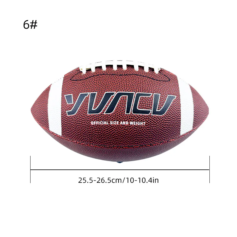 (marrón Y Blanco, Talla 6) Balón De Fútbol Americano, Adecuado Para Entrenamientos Al Aire Libre Y Juegos Recreativos.
