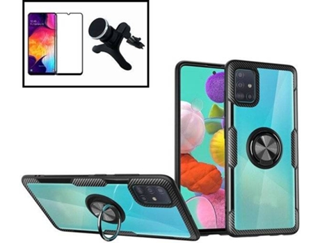 Kit Funda, Soporte y Protector de Cristal Templado Samsung Galaxy S10E Clear Armor Transparente y Negro