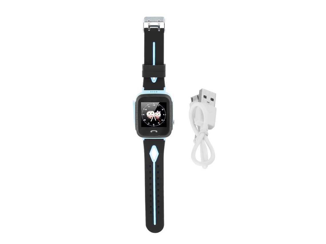 Reloj Inteligente Impermeable Para Niños Azul Pulsera Rastreadora Lbs Gps