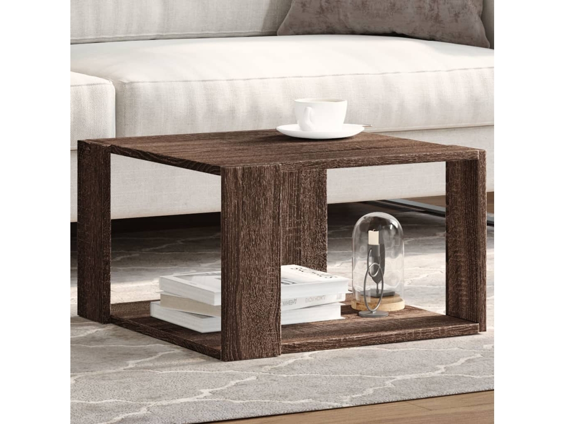 Mesa de centro HARLANV1 con madera de roble marrón (51,5 x 51,5 x 30 cm)