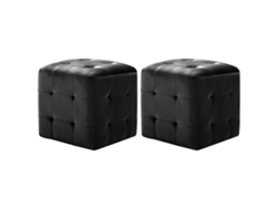Mesitas de Noche 2 Pzs 30X30X30 Cm Terciopelo Negro
