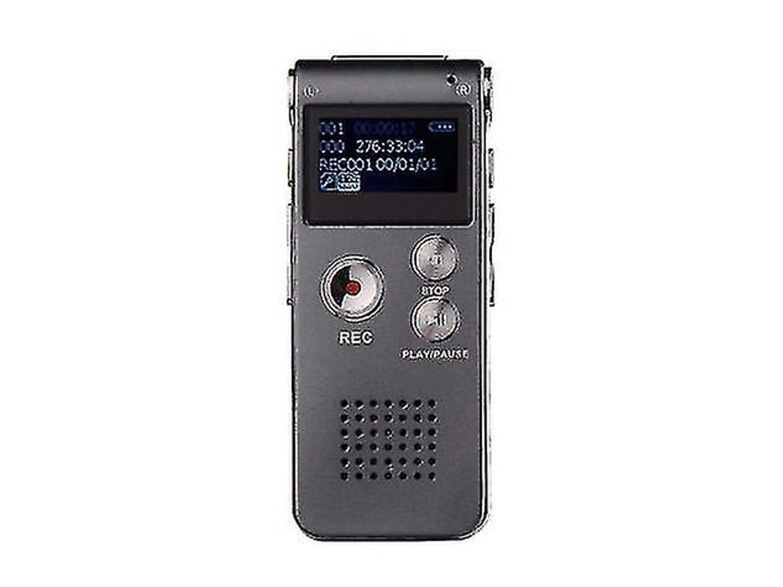 Grabador de Audio Digital Recargable de 16 Gb Compatible con Reproductor Mp3 Gris YEMAESRE