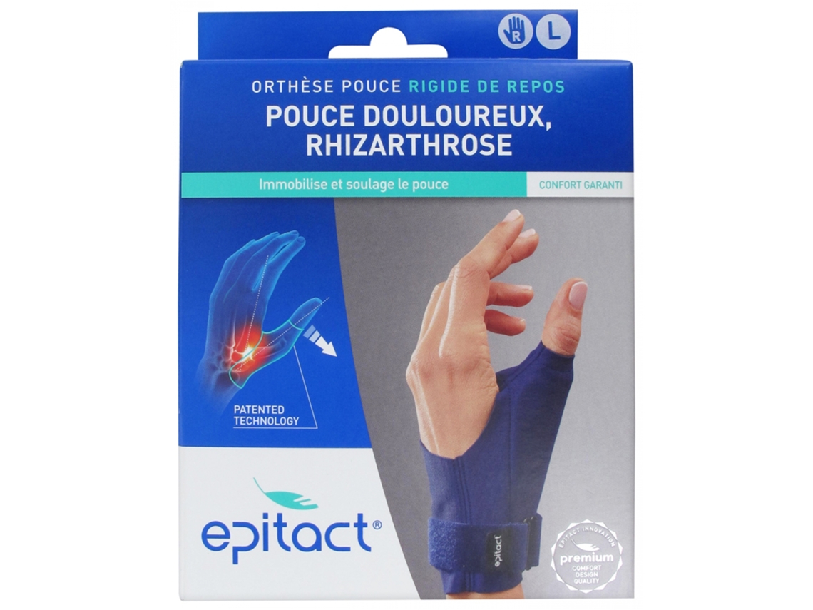 Órtesis Pulgar Rígido de Descanso Pulgar Doloroso Rizartrosis de La Mano Derecha Tamaño : L EPITACT
