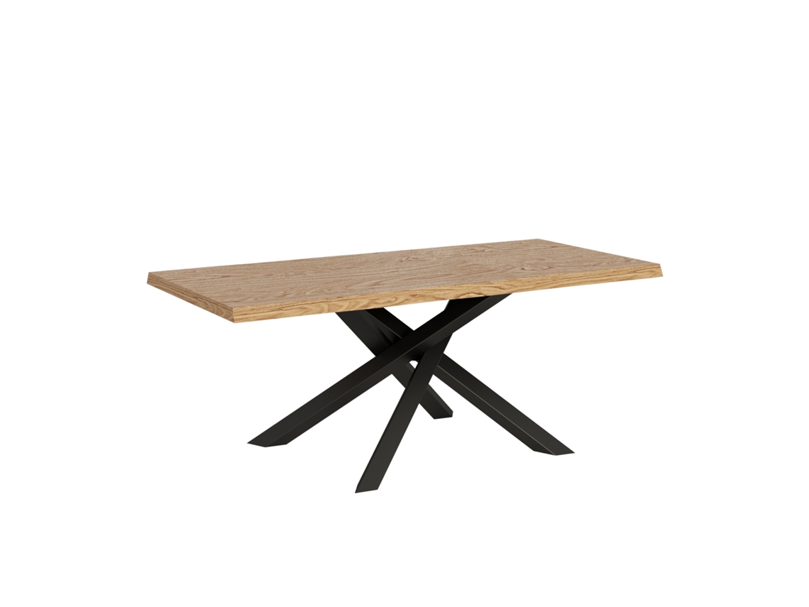 Mesa extensible Versalux 90x200/250 cm Roble Pelado Patas Antracita Itamoby