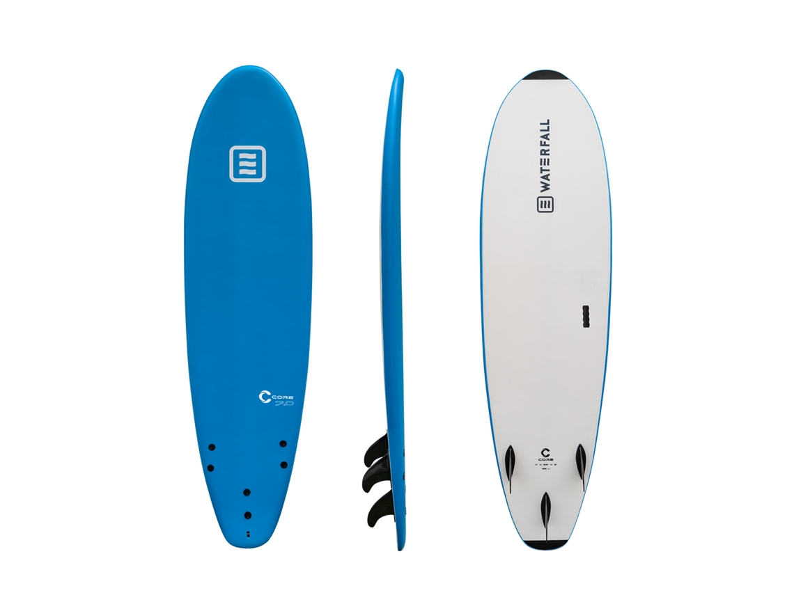 Tabla de Surf WATERFALL Core 7' Azul + quillas + leash