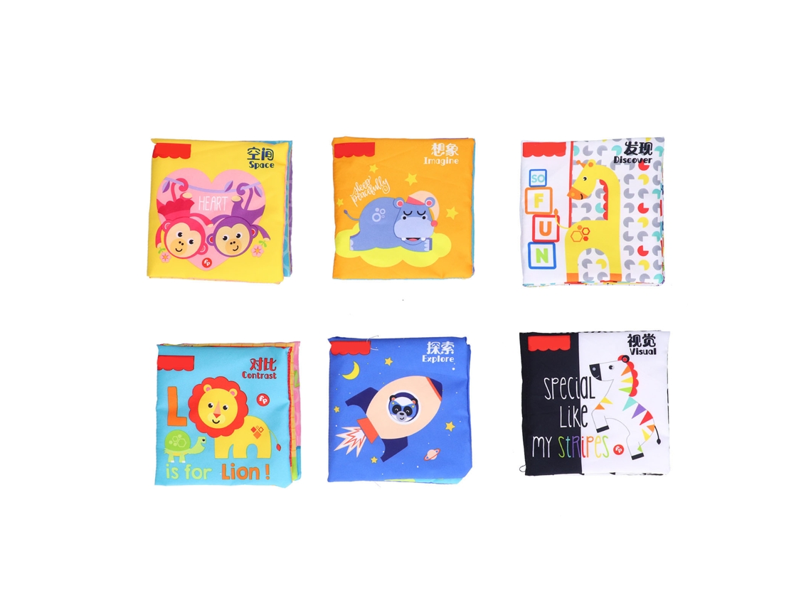 Conjunto De Livros De Tecido Macio Para Bebê Brincos Educativos De Aprendizagem Infantil Laváveis 0+ Anos