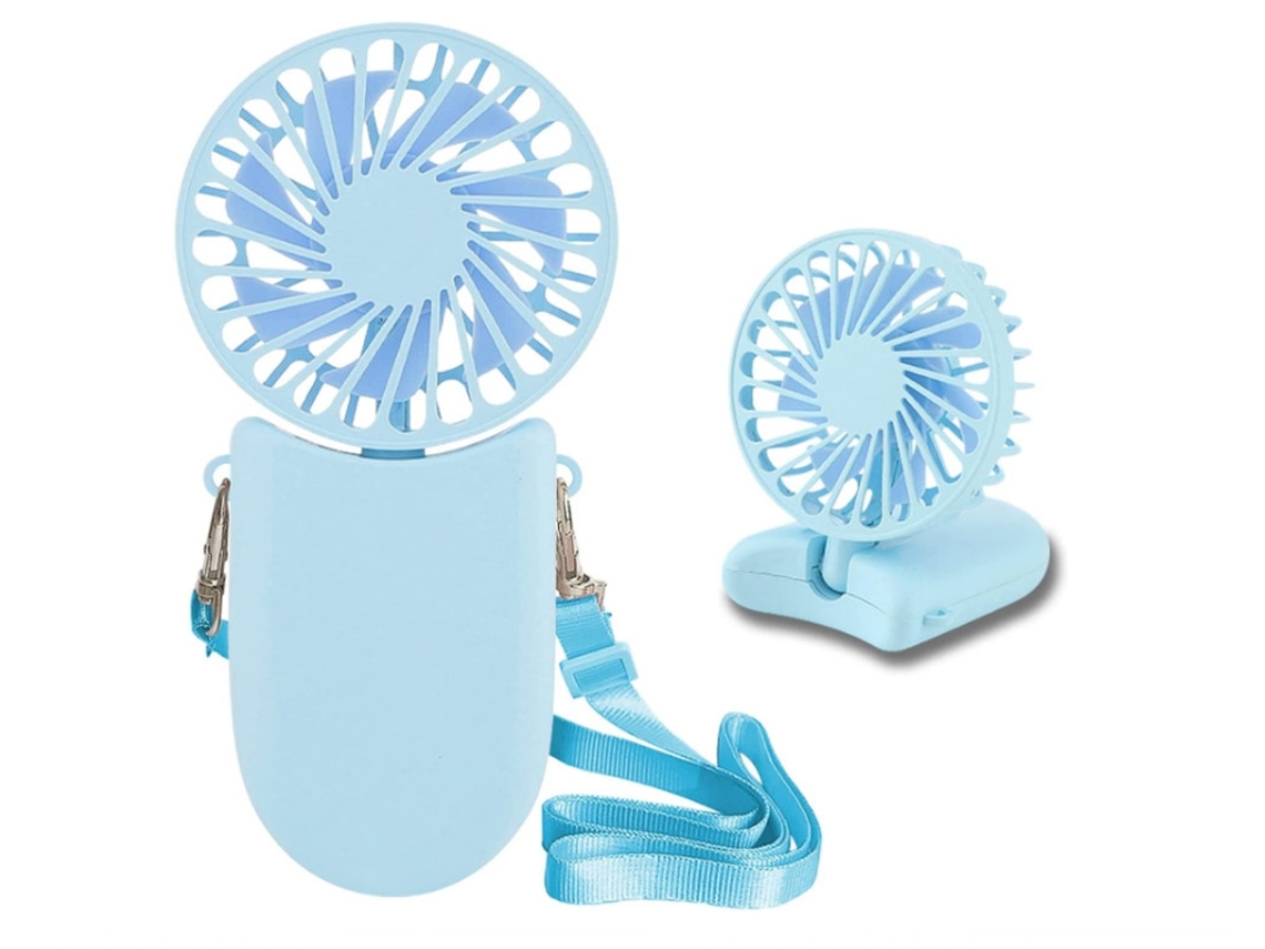 Ventilador Mao 3 velocidades 90° Cable plegable Azul Yizhood