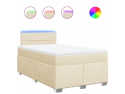 Maison Exclusive - Cama Box Spring Con Colchón Tela Color Crema 120x200 Cm