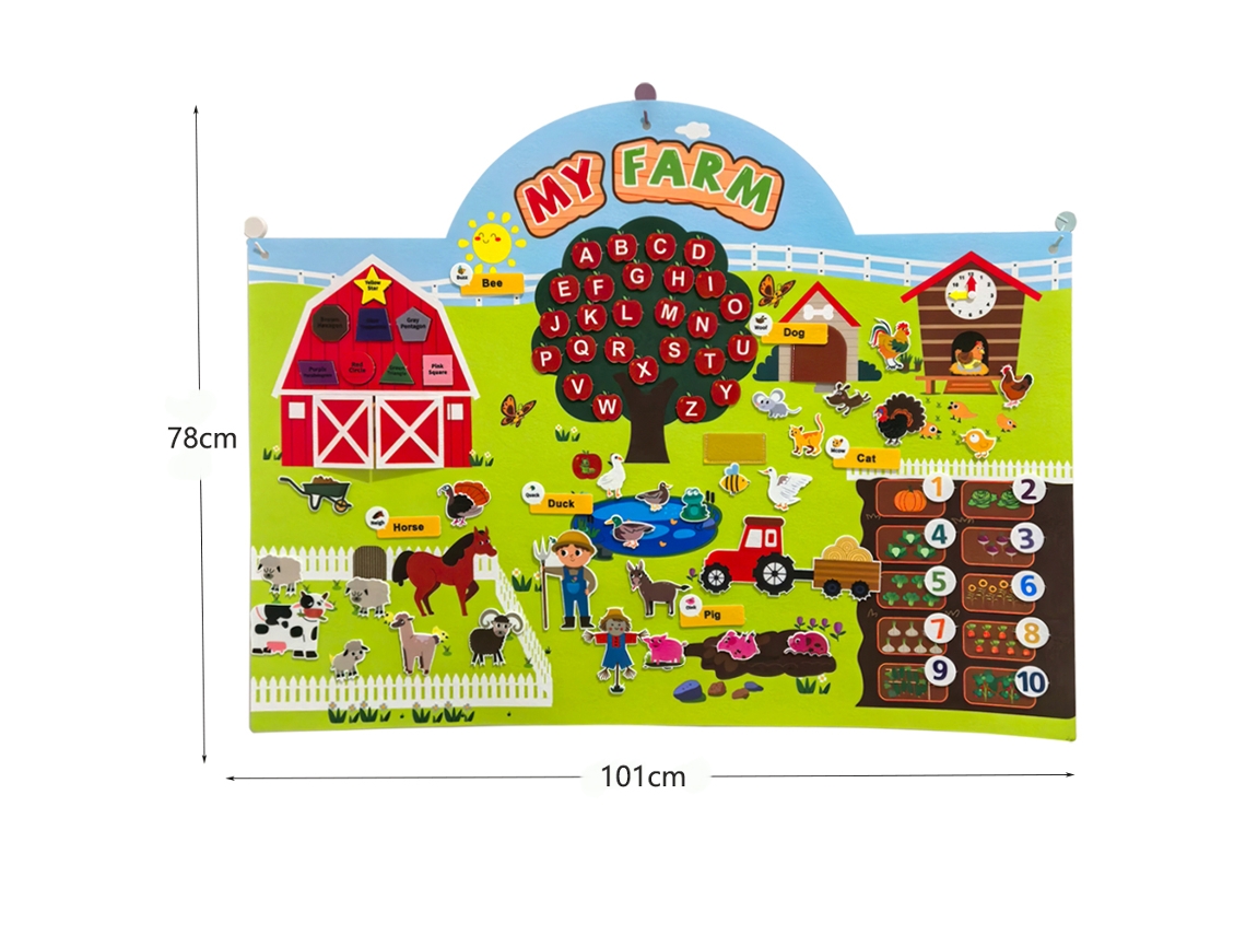 Juego de juguetes de fieltro con la historia del sistema solar Mdug (Mi Granja)
