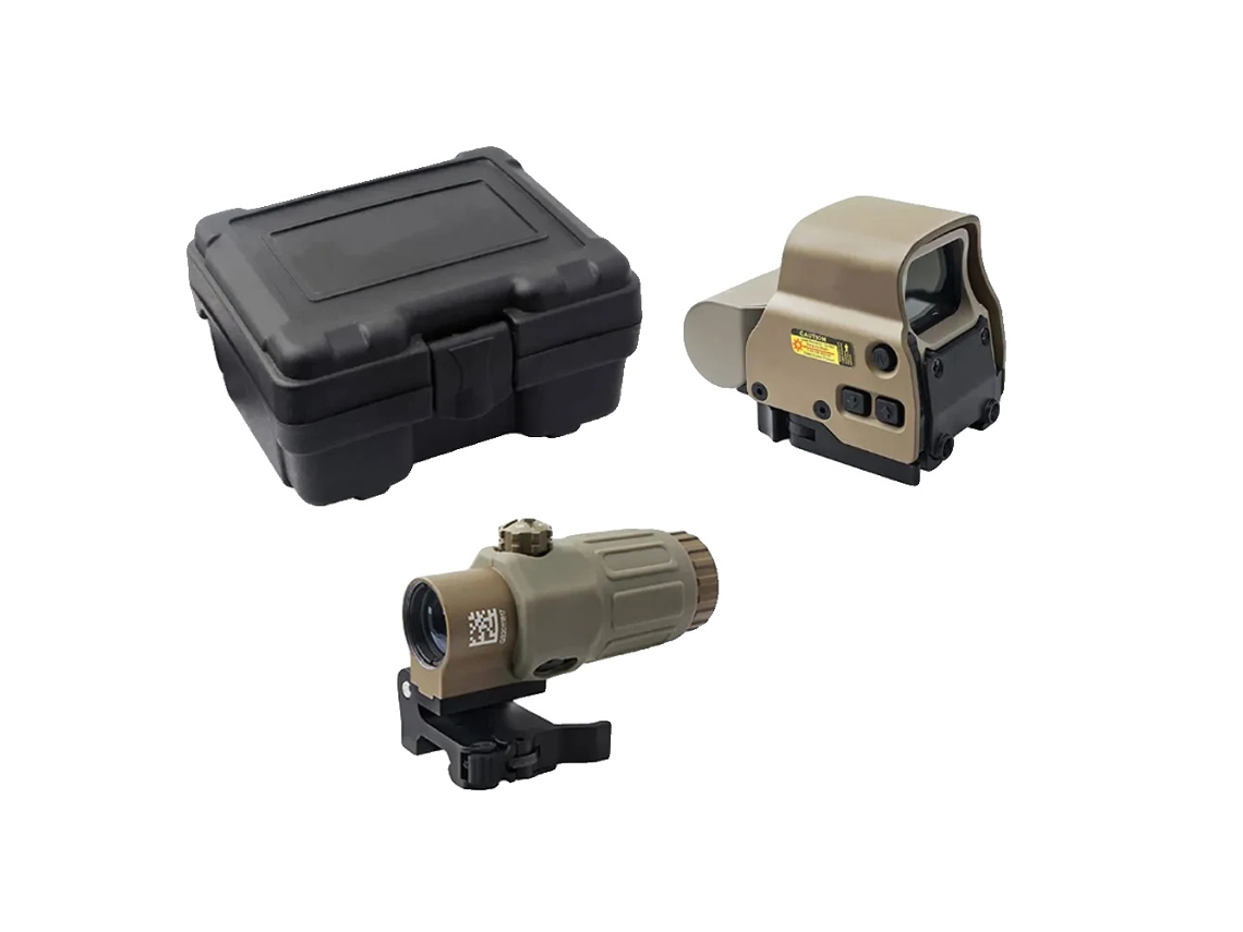 Mira holográfica, aumento, palanca de desconexión rápida, compatible con rieles de 20 mm, G33 Tan Set OEM