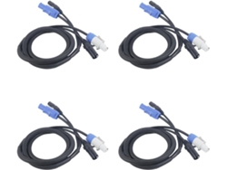 4 Cables Combinados Powercon Con Conector Xlr Y Señal De Línea Para Conexión En Tránsito.