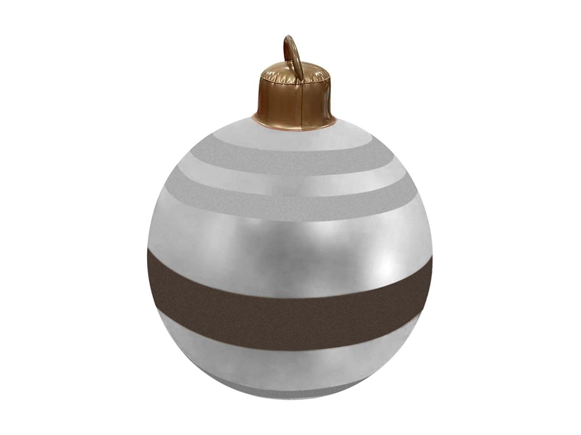 Bola navideña inflable de 60 cm en PVC, personalizada y decorativa para fiestas.