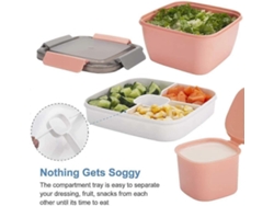Bandeja De Almuerzo Con Compartimentos, Bento Box Adultos/niños, Sostenible, Anti-fugas, Lavavajillas, 1500ml, Material Pp Bpa Free