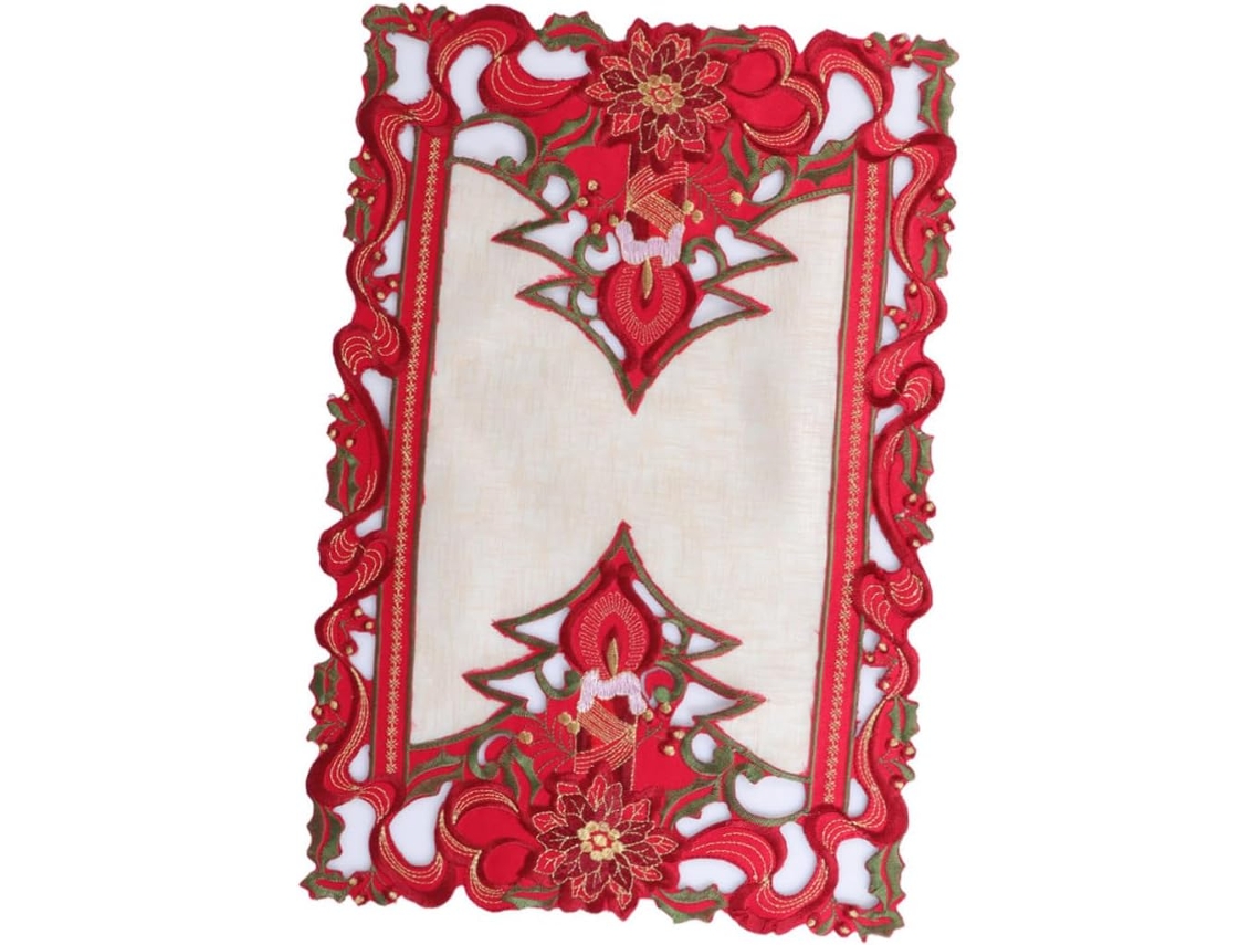 4 Piezas De Mesa Color Rojo Manteles Individuales