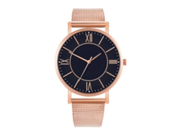 Reloj de moda para parejas con correa Malla, esfera redonda, Cuarzo Unisex