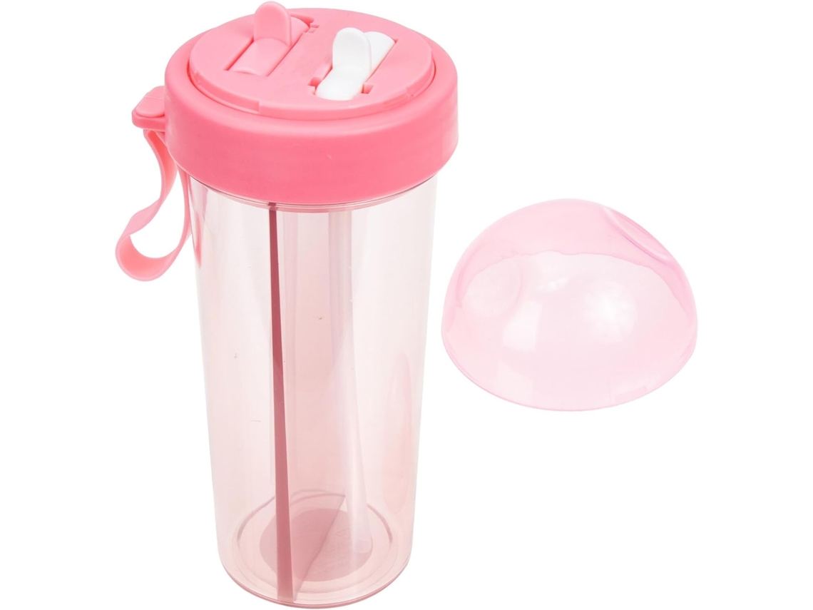 Botella de agua doble a prueba de fugas con pajita, Slowmoose Gym