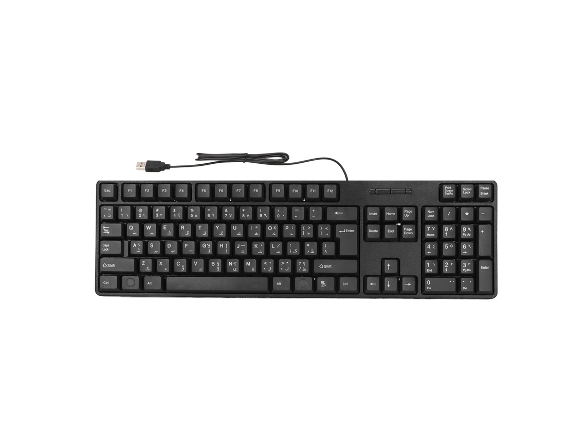 Teclado Árabe Con Cable Usb De 104 Teclas, Material Abs, Para Ordenadores De Sobremesa Y De Oficina.