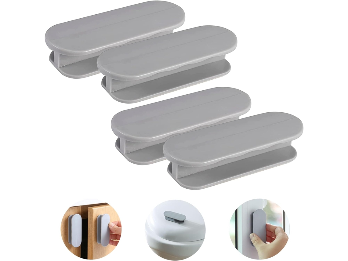 4 Tiradores Autoadhesivos Gris Para Armarios/muebles/puertas/ventanas/cajones