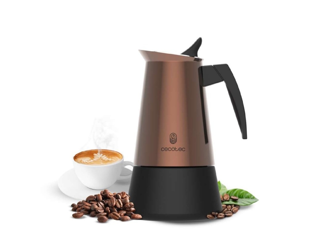 Cecotec Cafetera Italiana Piccolina 900 Red. 450ml, 10 Tazas De Café, Acero Inoxidable, Apta Todas Superficies, Filtro Premium
