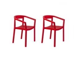 RESOL PEACH Set 2 Silla Con Brazos Interior Exterior Rojo
