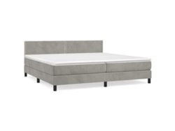 Maison Exclusive - Cama Box Spring Con Colchón Terciopelo Gris Claro 200x200 Cm
