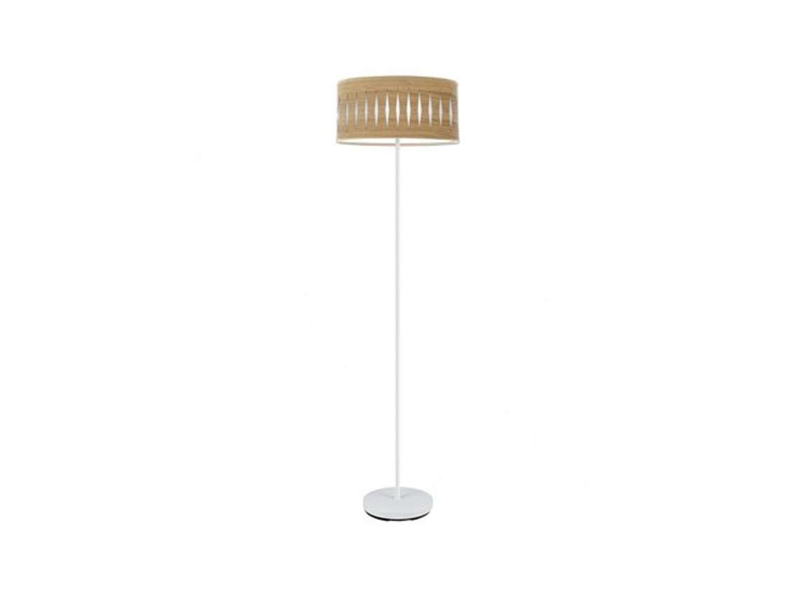 Pata de salón Piron 1xe27 Blanco/Madera clara 165x40x40 cm Fabrilamp