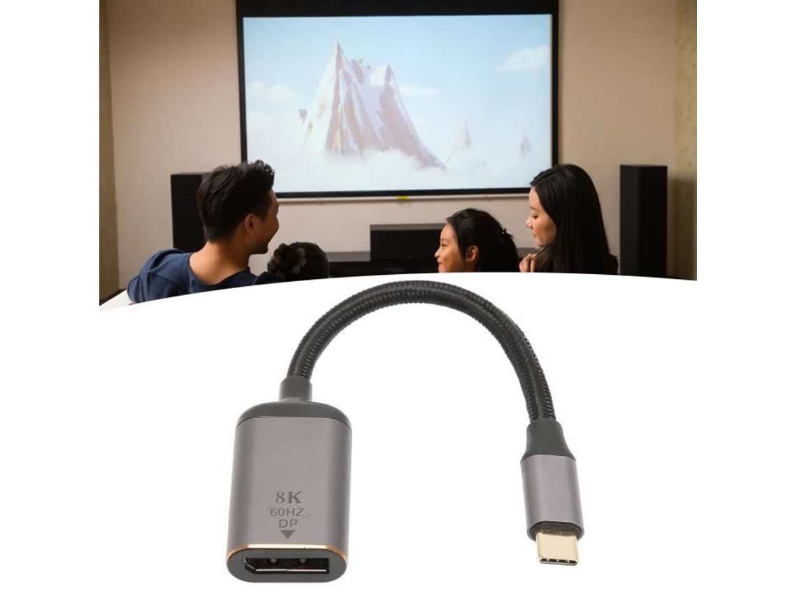 HURRISE Adaptador USB C a Displayport 8K 30Hz 4K 144Hz Hdr