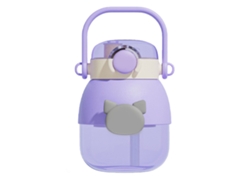 Vaso con pajita de 1050 ml para niños, ideal para viajes y actividades al aire libre.
